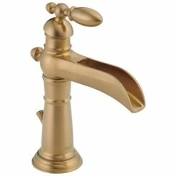 Discount 🔔 Delta Faucet Victorian® Single Handle Centerset Bathroom Sink Faucet in Brilliance Champagne Bronze 👍