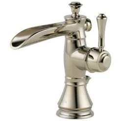 Brand new ⌛ Delta Faucet Cassidy™ Single Handle Centerset Waterfall Bathroom Sink Faucet with Pop-Up Drain Assembly in Polished Nickel 🥰