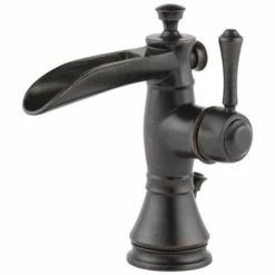 Deals 🤩 Delta Faucet Cassidy™ Single Handle Centerset Waterfall Bathroom Sink Faucet with Pop-Up Drain Assembly in Venetian Bronze 🧨