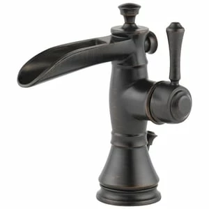 Deals 🤩 Delta Faucet Cassidy™ Single Handle Centerset Waterfall Bathroom Sink Faucet with Pop-Up Drain Assembly in Venetian Bronze 🧨