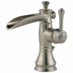 Best Sale ✔️ Delta Faucet Cassidy™ Single Handle Centerset Waterfall Bathroom Sink Faucet with Pop-Up Drain Assembly in Stainless ✔️
