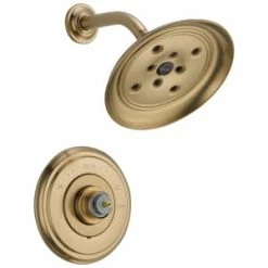 Discount ⌛ Delta Faucet Cassidy™ Series Single Function Shower Faucet in Brilliance® Champagne Bronze (Trim Only) 💯