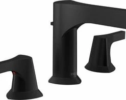 Brand new 🤩 Delta Faucet Zura® Two Handle Widespread Bathroom Sink Faucet in Matte Black Lever Handle 🧨