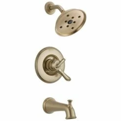 Outlet 🎉 Delta Faucet Linden™ Two Handle Single Function Bathtub & Shower Faucet in Brilliance® Champagne Bronze (Trim Only) 🌟