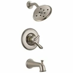 Discount 🛒 Delta Faucet Linden™ Two Handle Single Function Bathtub & Shower Faucet in Brilliance® Stainless (Trim Only) 🤩