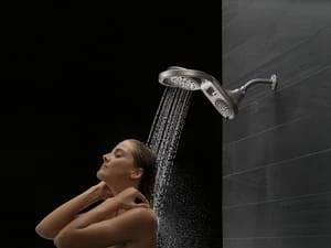 Best Sale 🧨 Delta Faucet HydroRain® Multi Function Full Body, Full Spray w/ Massage, Massaging, Pause and Shampoo Rinsing Showerhead in Brilliance Stainless 👏 - Image 2