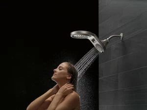 Best Sale 🧨 Delta Faucet HydroRain® Multi Function Full Body, Full Spray w/ Massage, Massaging, Pause and Shampoo Rinsing Showerhead in Brilliance Stainless 👏 - Image 4