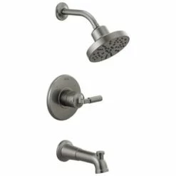 Top 10 👏 Delta Faucet Bowery™ Monitor® 14 Series Single Handle Multi Function Bathtub & Shower Faucet in Black Stainless Trim Only 🔔