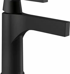 Discount 🤩 Delta Faucet Zura® Single Handle Monoblock Bathroom Sink Faucet in Matte Black Lever Handle 🧨