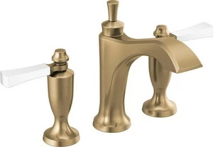 Cheap 🌟 Delta Faucet Dorval™ Two Handle Widespread Bathroom Sink Faucet in Champagne Bronze with Porcelain 🔥