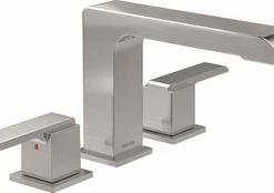 Promo 🔥 Delta Faucet Ara® Two Handle Roman Tub Faucet in Brilliance Stainless Trim Only ✔️