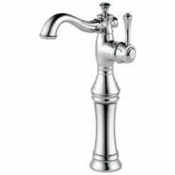 Budget 🎉 Delta Faucet Cassidy™ Single Handle Vessel Filler Bathroom Sink Faucet in Chrome ⭐