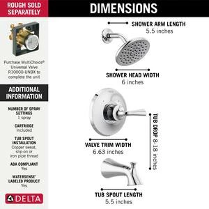 Promo ⌛ Delta Faucet Kayra™ Single Handle Single Function Bathtub & Shower Faucet in Chrome (Trim Only) 🤩 - Image 2