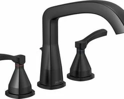 Best Pirce 😍 Delta Faucet Stryke® Two Handle Roman Tub Faucet in Matte Black (Trim Only) 😉