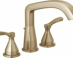 Hot Sale ❤️ Delta Faucet Stryke® Two Handle Roman Tub Faucet in Brilliance® Champagne Bronze (Trim Only) 😍