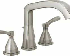 Cheapest ⭐ Delta Faucet Stryke® Two Handle Roman Tub Faucet Trim in Brilliance® Stainless 🌟