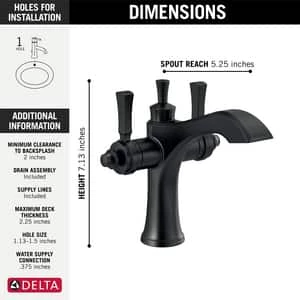 Deals 🎁 Delta Faucet Dorval™ Two Handle Monoblock Bathroom Sink Faucet in Matte Black 🤩 - Image 5