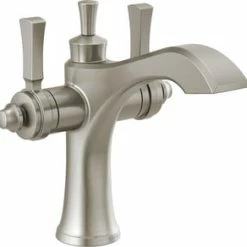 Coupon 🔔 Delta Faucet Dorval™ Two Handle Monoblock Bathroom Sink Faucet in Brilliance® Stainless 🎁