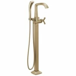 Flash Sale 🤩 Delta Faucet Stryke® Single Handle Lever Floor Mount Filler in Brilliance® Champagne Bronze ✔️