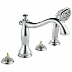 Best Pirce 🎉 Delta Faucet Cassidy™ No Handle Roman Tub Faucet in Polished Chrome Trim Only ⌛