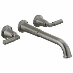 Wholesale 🥰 Delta Faucet Bowery™ Two Handle Wall Mount Tub Filler in Black Stainless ❤️