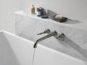 Wholesale 🥰 Delta Faucet Bowery™ Two Handle Wall Mount Tub Filler in Black Stainless ❤️ - Image 3