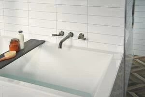 Wholesale 🥰 Delta Faucet Bowery™ Two Handle Wall Mount Tub Filler in Black Stainless ❤️ - Image 4