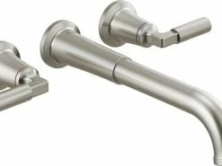 Budget ⭐ Delta Faucet Bowery™ Two Handle Wall Mount Filler in Brilliance® Stainless (Trim Only) ⭐