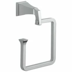 Promo 😀 Delta Faucet Dryden™ Square Open Towel Ring in Polished Chrome ⌛