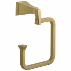 Best Pirce ⌛ Delta Faucet Dryden™ Square Open Towel Ring in Brilliance® Champagne Bronze ⭐