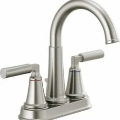 Top 10 🌟 Delta Faucet Bowery™ Two Handle Centerset Bathroom Sink Faucet with Metal Pop-Up Drain in Brilliance® Stainless ⌛
