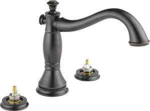 Flash Sale 👏 Delta Faucet Cassidy™ Two Handle Roman Tub Faucet Trim less handles in Venetian Bronze ⭐