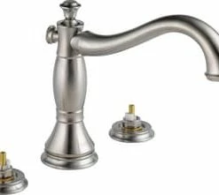 Brand new 🌟 Delta Faucet Cassidy™ Two Handle Roman Tub Faucet Trim less handles in Brilliance Stainless ✔️