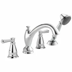 Best deal 🎉 Delta Faucet Linden™ Two Handle Roman Tub Faucet in Polished Chrome Trim Only 😍