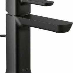 Promo 🔥 Delta Faucet Modern Single Handle Monoblock Bathroom Sink Faucet in Matte Black 🥰