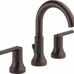 New 💯 Delta Faucet Trinsic® Two Handle Widespread Bathroom Sink Faucet with Metal Drain Assembly in Venetian Bronze 🔥