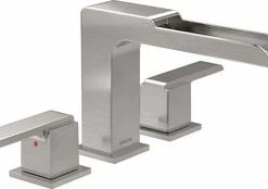 Discount 🤩 Delta Faucet Ara® Two Handle Roman Tub Faucet in Brilliance Stainless Trim Only 😍