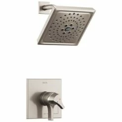 Best Pirce 😀 Delta Faucet Zura® 2 gpm 80 psi Tub and Shower Trim with Double Lever Handle in Stainless 👍