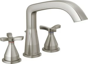 Budget 🧨 Delta Faucet Stryke® Two Handle Roman Tub Faucet in Brilliance® Stainless (Trim Only) ✨