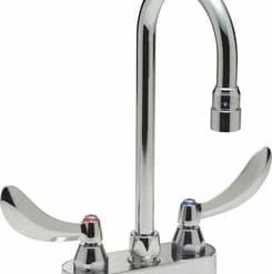 Discount 🌟 Delta Faucet Teck® Deckmount Kitchen Sink Faucet with Double Lever Handle in Polished Chrome 🎉