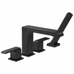 Coupon ✨ Delta Faucet Ara® Two Handle Roman Tub Faucet in Matte Black (Trim Only) 🔥