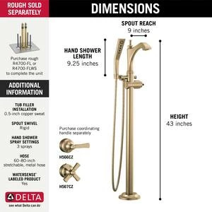Best deal 💯 Delta Faucet Dorval™ Floor Mount Filler in Champagne Bronze (Trim Only) ⌛ - Image 5