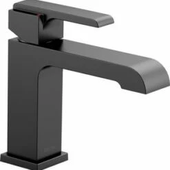 Outlet 🥰 Delta Faucet Ara® Single Handle Monoblock Bathroom Sink Faucet with Metal Pop-Up Drain in Matte Black 🧨
