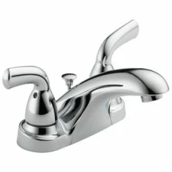 Flash Sale 👍 Delta Faucet Foundations® Two Handle Centerset Bathroom Sink Faucet in Polished Chrome 🛒