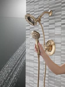 Discount 😀 Delta Faucet Linden™ Single Handle Multi Function Shower Faucet in Champagne Bronze (Trim Only) ⌛ - Image 3
