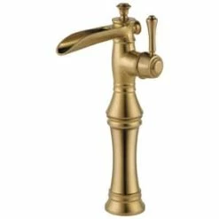Promo 😉 Delta Faucet Cassidy™ Single Handle Vessel Filler Bathroom Sink Faucet in Brilliance® Champagne Bronze 🎉