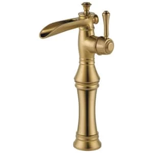 Promo 😉 Delta Faucet Cassidy™ Single Handle Vessel Filler Bathroom Sink Faucet in Brilliance® Champagne Bronze 🎉