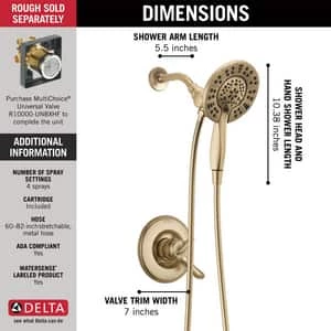 Discount 😀 Delta Faucet Linden™ Single Handle Multi Function Shower Faucet in Champagne Bronze (Trim Only) ⌛ - Image 4