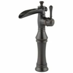 Deals 😀 Delta Faucet Cassidy™ Single Handle Vessel Filler Waterfall Bathroom Sink Faucet in Venetian Bronze ⭐