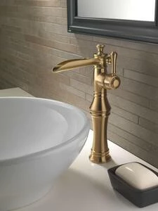 Deals 😀 Delta Faucet Cassidy™ Single Handle Vessel Filler Waterfall Bathroom Sink Faucet in Venetian Bronze ⭐ - Image 2
